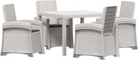 vidaXL - Eettafel Set - 5-delig - Wit en Antracietkleurig - PP