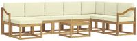 vidaXL Hoek loungeset Wit en crème Acacia hout