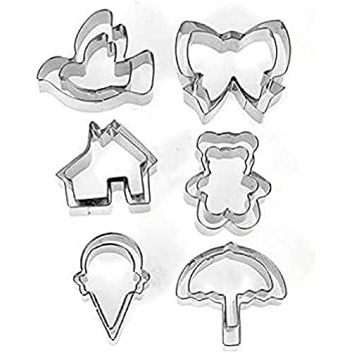 HABI Set 6 Confezioni 12 taglia biscotti inox ass. Pasticceria - 7438626345800