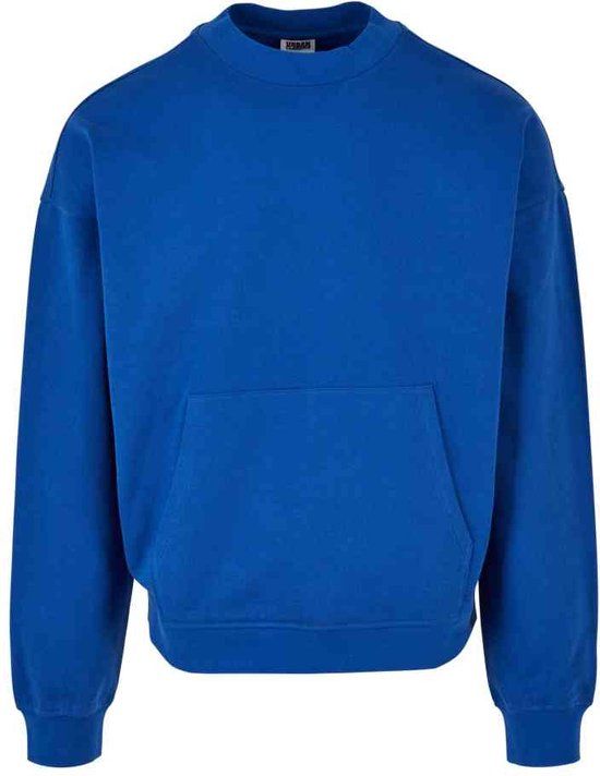 Urban Classics Organic Boxy Pocket Crewneck Sweater - Blauw - 4XL - Heren