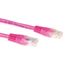 ACT Roze 15 meter U/UTP CAT6A patchkabel met RJ45 connectoren