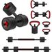 Halterset verstelbaar - Halters Halterstang - 10 kg - Set met kettlebell en push-up functie - Zwart