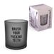 Fisura – Originele tandenborstelhouder “brush your f*cking teeth”. Glazen houder voor tandenborstel en tandpasta in grijs. Afmetingen: 9 x 8 cm. Ideaal voor de badkamer.