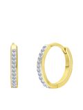 Lucardi Dames Zilveren goldplated oorringen kristal - Oorbellen - 925 Zilver - Goudkleurig