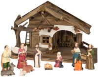 Merkloos / Sans marque Iko-Import Klaus Otte Gmbh Kerststal met figuren - hout - 11 beelden - kerststal - kerststal figuren
