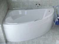 Badland ADA hoekbad 160 x 100 cm links wit met styropor ombouw
