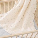 Baby Blanket 100x135 Cm- Zachte Babydeken Van Minky Katoen En Mousseline Oeko Tex - Ledikant Deken - Polyester Vulling Quilt - Baby Swaddle - Bed Plaid Voor Kinderkamer - Baby Dekbed - Wiegdeken
