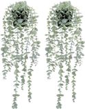 Merkloos COCOBOO 2 Pack Artificial Eucalyptus Plants Hanging Shelf Artificial Potted Plant Hanging Plant for Wall Room Home Patio Indoor Outdoor Decoration
