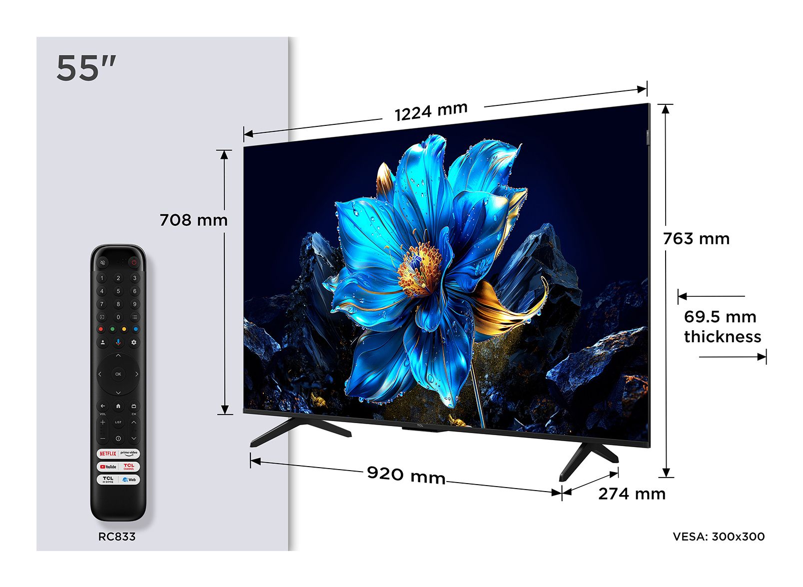 TCL 55P79K / QLED screen / 55 inch / 2025