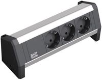 Bachmann Multiprise de bureau avec fiche d'installation Wieland GST18® et 3 prises / noir/argent