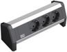 Bachmann Multiprise de bureau avec fiche d'installation Wieland GST18® et 3 prises / noir/argent