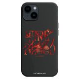 Personalaizer Beschermhoes voor iPhone 15, flexibel, zwart, met bloed en vuur