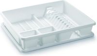 PLASTICFORTE Afwas afdruiprek - lichtblauw - kunststof - 48 x 38 x 9 cm - met lekbak