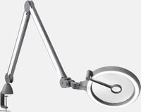 Daylight iQ loeplamp E25100 - dimbare daglicht LED Verlichting - Vergroting 1.75x (3 Dioptrie) en 4x - Incl. Tafelklem - Wit/Grijs