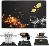 Merkloos / Sans marque Dailygoods Grillmat Hittebestendig tot 1800 °F - Vloerbescherming Zwart 100 x 180 cm