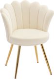 HOMCOM Accentstoel Fluweel 100% polyester 67x64x77cm Beige