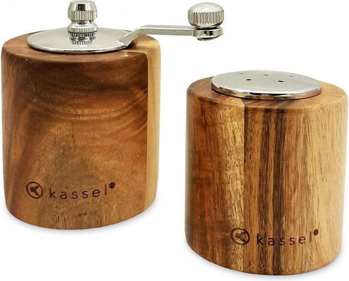 Kassel Pepermolen en zoutvaatje set - Hout