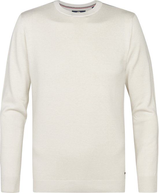 Petrol Industries Heren Fijngebreide Trui - Regular Fit - Ronde Hals - Pullover - Wit - Maat XXXL