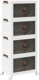 vidaXL Opbergbox stapelbaar met wielen 4-laags 28 L 48x29,5x112,5 cm Wit