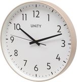 Unity wandklok, Fradley, Stille veeg, modern, Wit, 30 cm (Bruin)