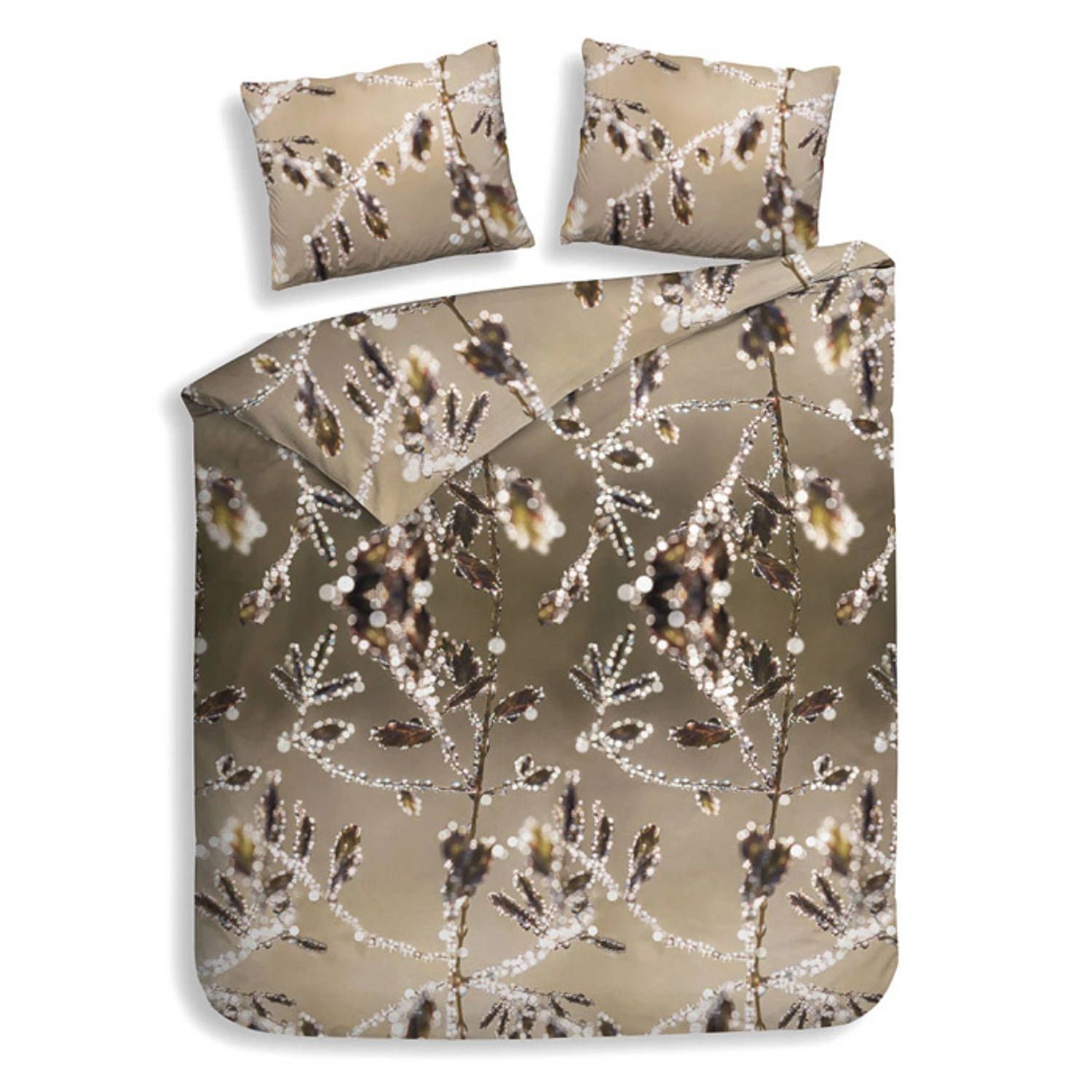 Heckett & Lane Isabelle Flanel Dekbedovertrek - Taupe - 140x200/220 cm