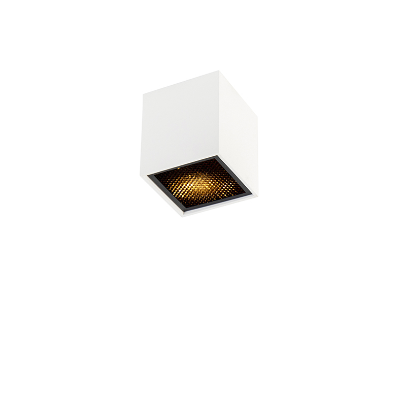 QAZQA qubo - Plafond spot - 1 lichts - L 82 mm - Wit