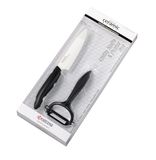 Kyocera GEN Starterset, fruit-/groentemes (lemmet 11 cm) met dunschiller, zwarte handgreep