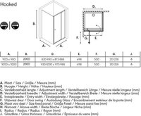 Sealskin Hooked draaideur 100x100cm met zijwand 6mm veiligheidsglas zilver hoogglans