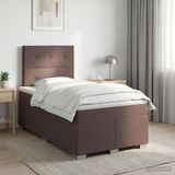 vidaXL Boxspringbed met matras Donkerbruin 120 x 200 cm Stof