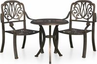 vidaXL Bistroset 3-delig Gietaluminium Bronskleurig