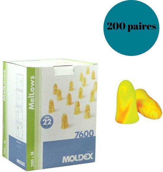 Moldex Mellows Oordoppen - 200 stuks - Geel - SNR 22 dB - Foam