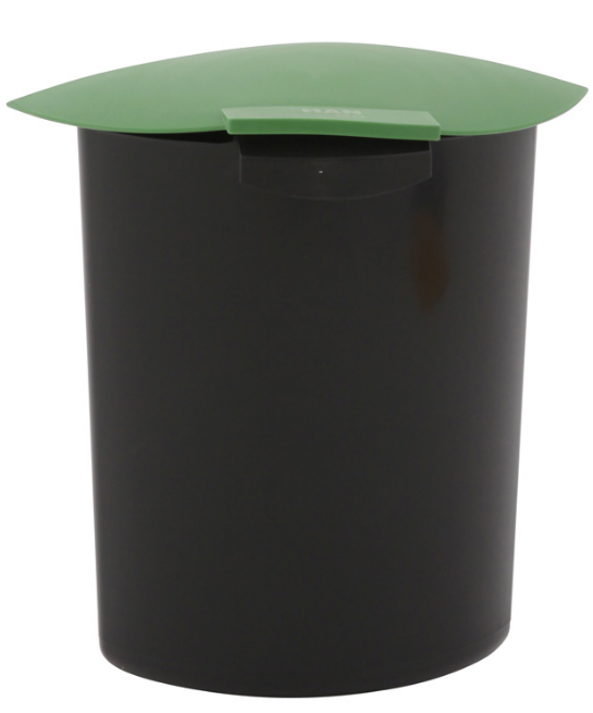 Vepa Bins Ovale kunststof inzetbak met deksel, 6 ltr, zwart, VB 201839