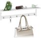 Merkloos Relaxdays Wandkapstok met Plank, 6 Haken, Bamboe, Wit/Zilver