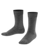 FALKE Comfort Wool eenkleurig wol sokken kinderen grijs - maat 35-38
