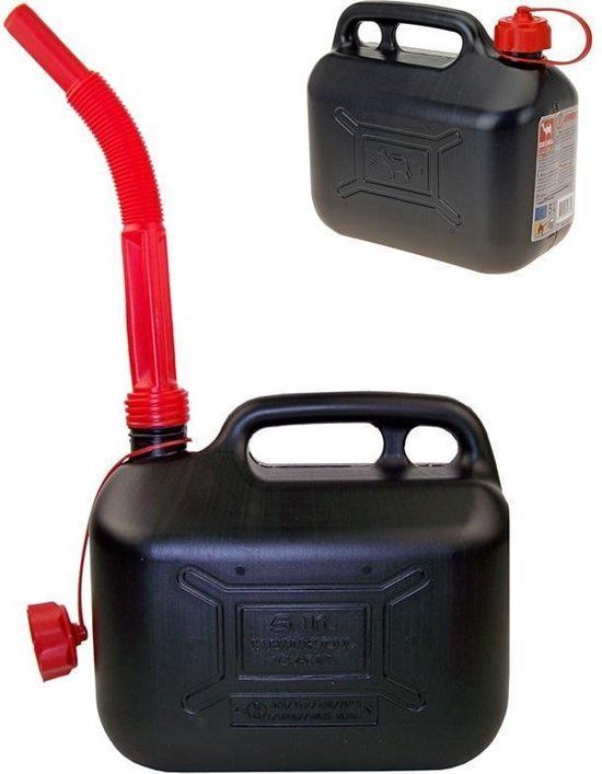 Jerrycan 5 liter zwart met schenktuit
