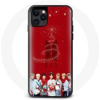 Maniacase Hoesje voor Iphone 13 BTS Bangtan Boys Rode Achtergrond Kerstcadeau 2023