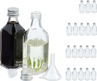 Merkloos Relaxdays Glazen Flesjes Set van 20 - 50 ml - Transparant/Zilver