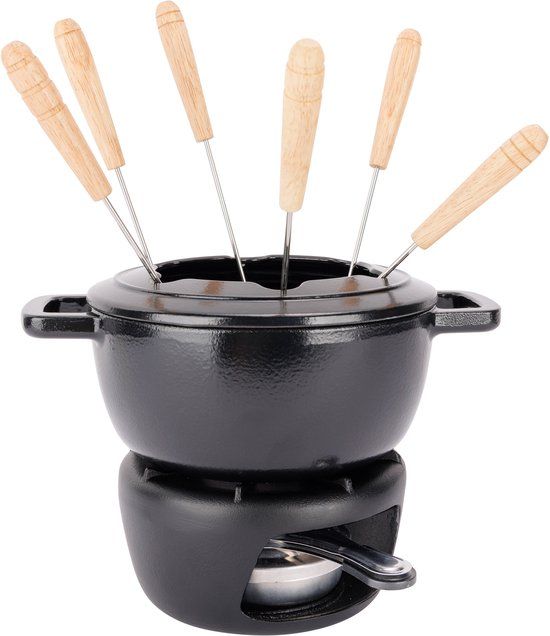 Cosy & Trendy Fontestic Gietijzeren Fondueset Zwart - Ø 18 cm