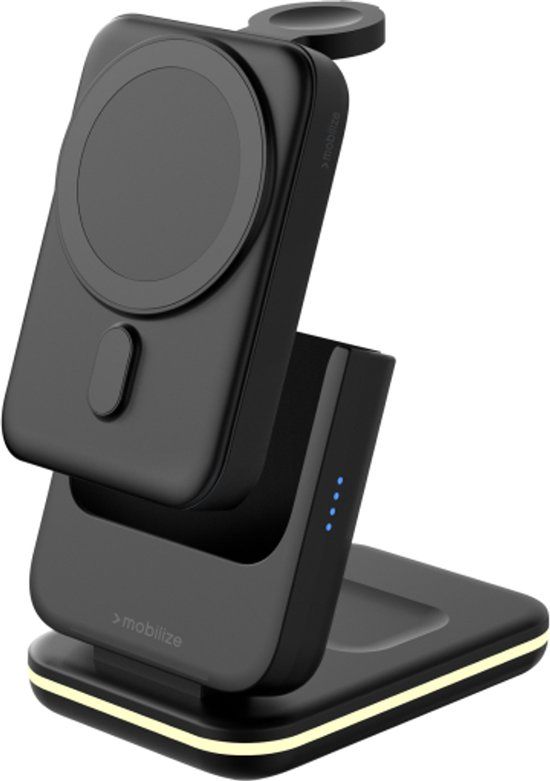 Mobilize 4in1 Wireless Charger Station with Detachable Power Bank Black