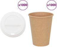 vidaXL - Papieren koffiekopjes met deksel - 1000 stuks - 12oz (300 ml) - Bruin