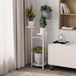 GarveeLife Plantenrek met meerdere verdiepingen, stabiel metaal, ruimtebesparende hoekbloemenstandaard met antislipvoetjes, modern voor woonkamer, balkon, kantoor, binnen, wit, 80 cm hoog