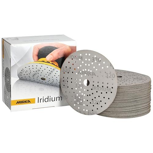 Mirka Iridium Premium Schuurpapier Ø 150mm Klittenband 121-gaats, Korrel 320, 100 stuks