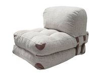Fauteuil convertible en tissu teddy gris