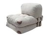Fauteuil convertible en tissu teddy gris