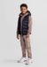 Minoti Gewatteerde Bodywarmer Jongens Capuchon - Zwart - Polyester - Maat 110