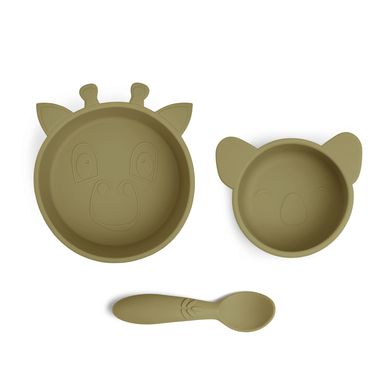 nuuroo Servies Eddy Giraffe set van 3 Olive Green