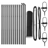 vidaXL Hexagonale gaashek met grondbevestiging 25 x 0,8 m Grijs Mesh