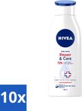 Nivea Repair & Care Lotion corporelle pour Peau Très Sèche - 400 ml - Lot économique - 10 pièces