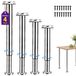 4 pieds de meubles en acier inoxydable, réglables, de 40 à 72 cm