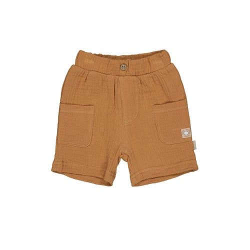 BESS regular waist casual short bruin met textuur